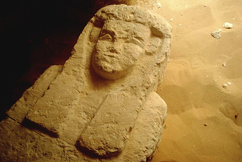 
              This undated photo released by the Egyptian Ministry of Antiquities shows a sarcophagi in a Ptolemaic tomb in an area known as al-Kamin al-Sahraw, in the Nile Valley province of Minya south of Cairo. Egypt's antiquities ministry says that archaeologists have discovered three tombs dating back more than 2,000 years, from the Ptolemaic Period. (Egyptian Ministry of Antiquities via AP)
            