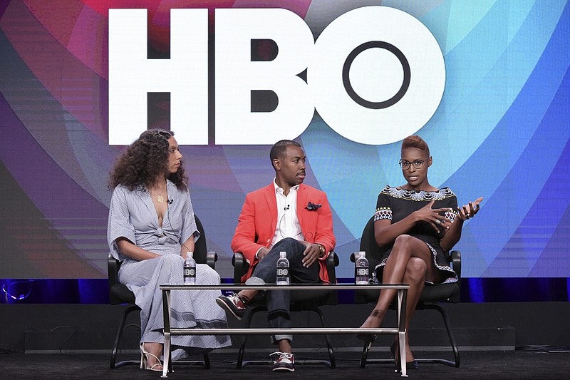 
              File-This July 30, 2017, file photo shows Melina Matsoukas, from left, Prentice Penny and Issa Rae participating in the "Insecure" panel during the HBO Television Critics Association summer press tour in Beverly Hills, Calif. The hackers who broke into HBO’s computer network have released more unaired episodes, including several of the highly anticipated return of “Curb Your Enthusiasm,” which debuts in October.
The latest dump includes Sunday night’s episode of “Insecure,” another popular show, and what appear to be episodes of other lower-profile shows, including “Ballers,” some from the unaired shows “Barry” and “The Deuce,” a comedy special and other programming. (Photo by Richard Shotwell/Invision/AP, File)
            