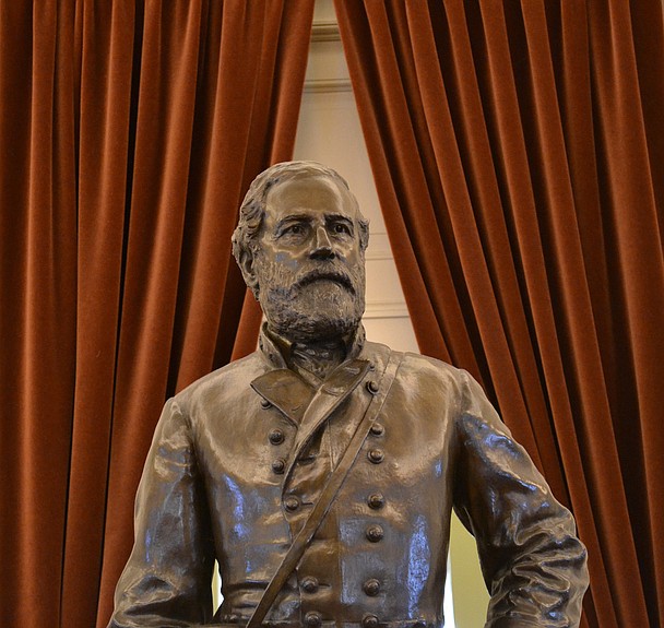 Statue of Robert E. Lee from inside the Virginia State Capitol.