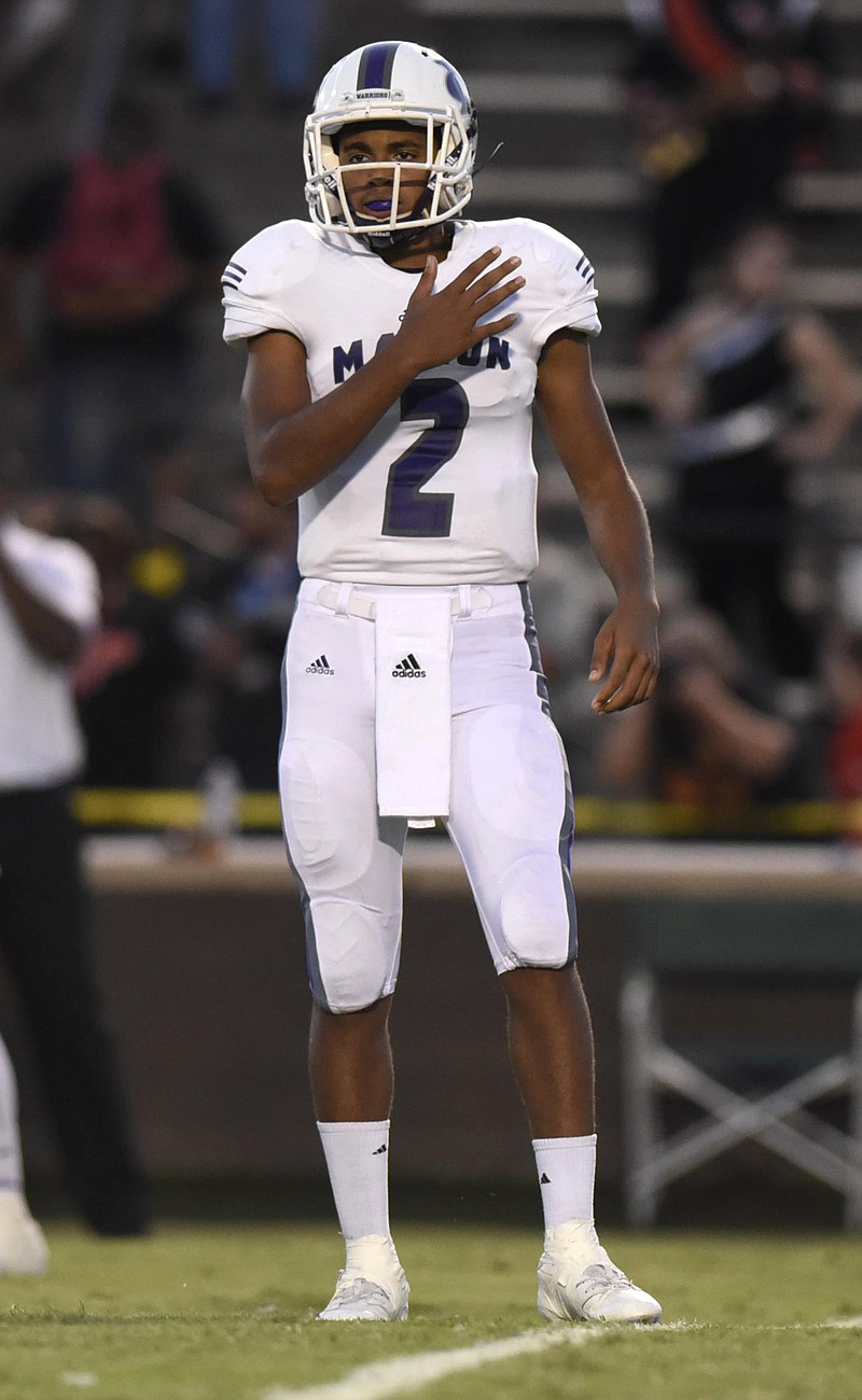 Marion County Isaiah Sampson is a dual threat quarterback who threw for more than 1,100 yards last season.