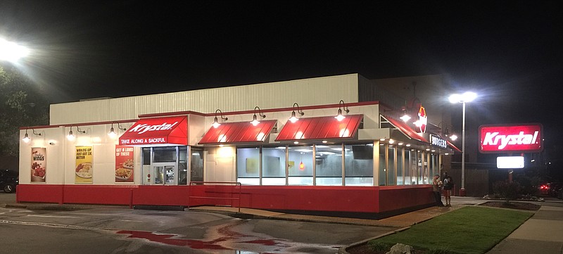 The Krystal restaurant on Cherokee Boulevard in North Chattanooga is one of the Krystal outlets now open around the clock.