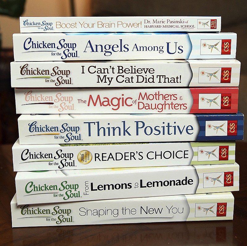 
              FILE - This July 5, 2013, file photo, shows some of the titles in the Chicken Soup for the Soul series on display at the home of Debbie Acklin, in Northport, Ala. Acklin has had stories published in the series. Chicken Soup for the Soul Entertainment Inc. is becoming a publicly traded company Friday, Aug. 18, 2017.  (Dusty Compton/The Tuscaloosa News via AP, File)
            