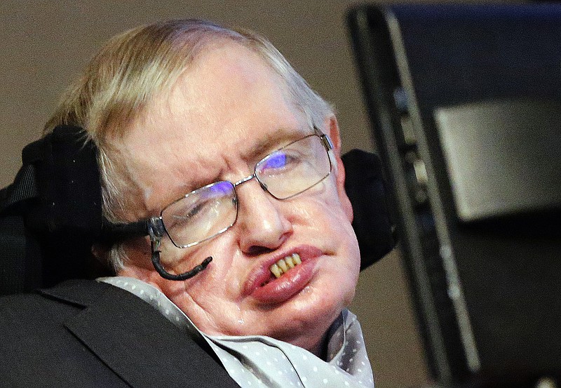 
              FILE - In this Dec. 16, 2015 file photo, professor Stephen Hawking listens to a news conference in London. Noted physicist Hawking has criticized Britain’s health secretary for what he described as the selective use of scientific studies to support changes in the National Health Service. The world-renowned scientist has accused Conservative minister Jeremy Hunt of “cherry picking’’ evidence to support the changes and says the service is at risk. (AP Photo/Frank Augstein, File)
            