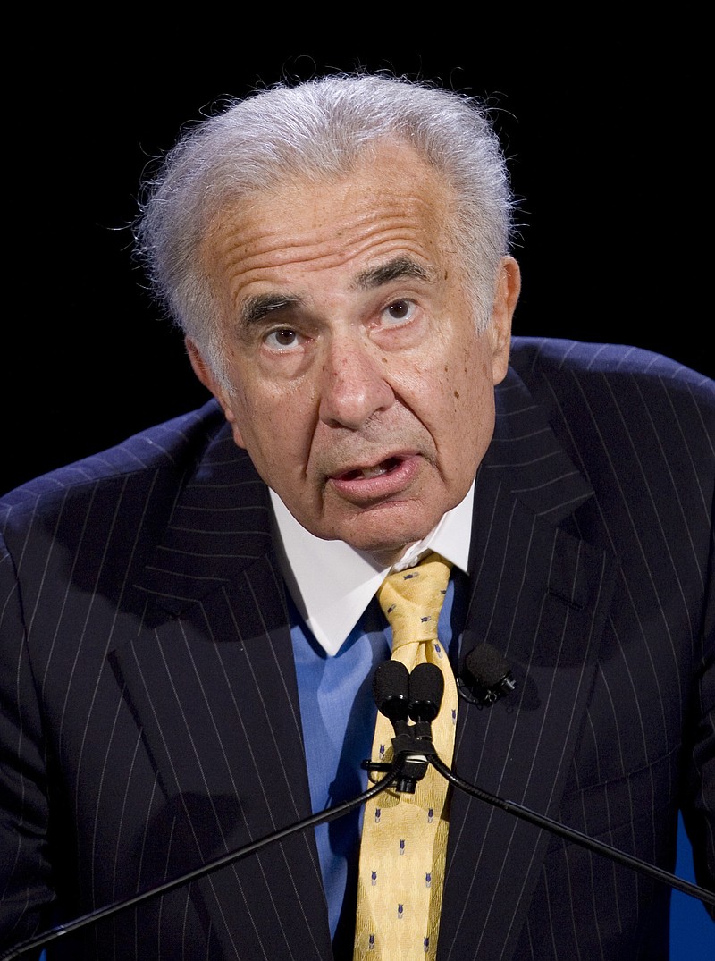 
              FILE - In this Oct. 11, 2007 file photo, activist investor Carl Icahn speaks at the World Business Forum in New York. President Donald Trump is losing another informal adviser: billionaire investor Carl Icahn, who gave the White House guidance on its deregulation efforts, Friday, Aug. 18, 2017. (AP Photo/Mark Lennihan, File)
            