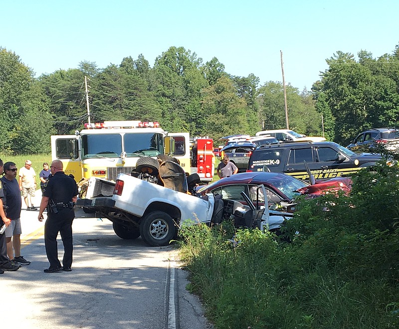 The Jones Gap Road crash site on August 19, 2017.