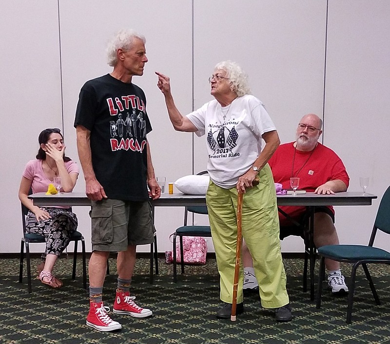 The Colonnade Players rehearse for "Eat, Drink and Be Murdered."