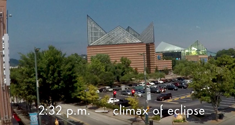 The Tennessee Aquarium provides a time-lapse video of the total solar eclipse of 2017 from the facility's camera in downtown Chattanooga, Tenn., where the sun was 99.5 percent obscured during the height of the eclipse.