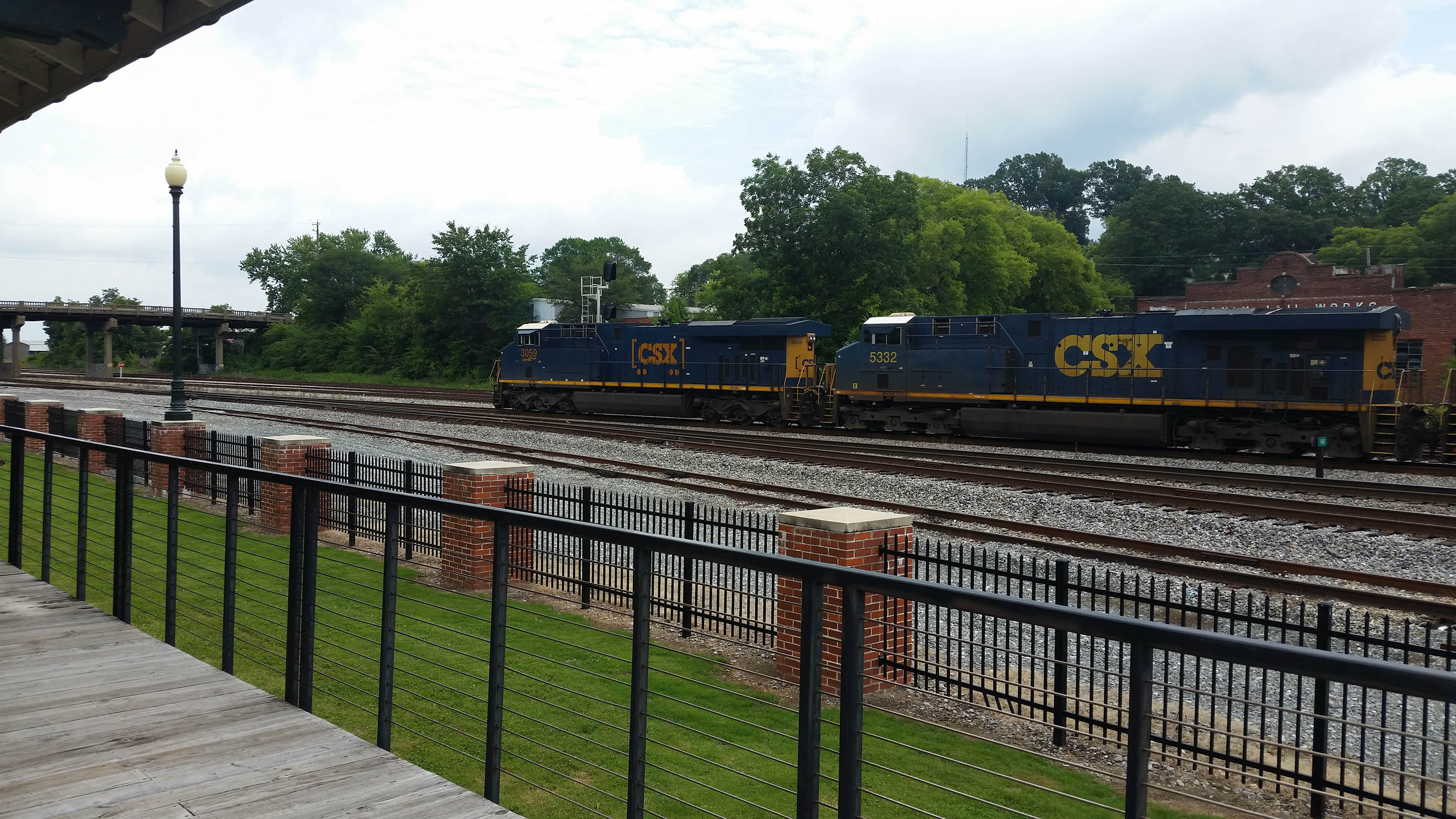 A train passes by the Southern Freight Depot in Dalton, Ga.