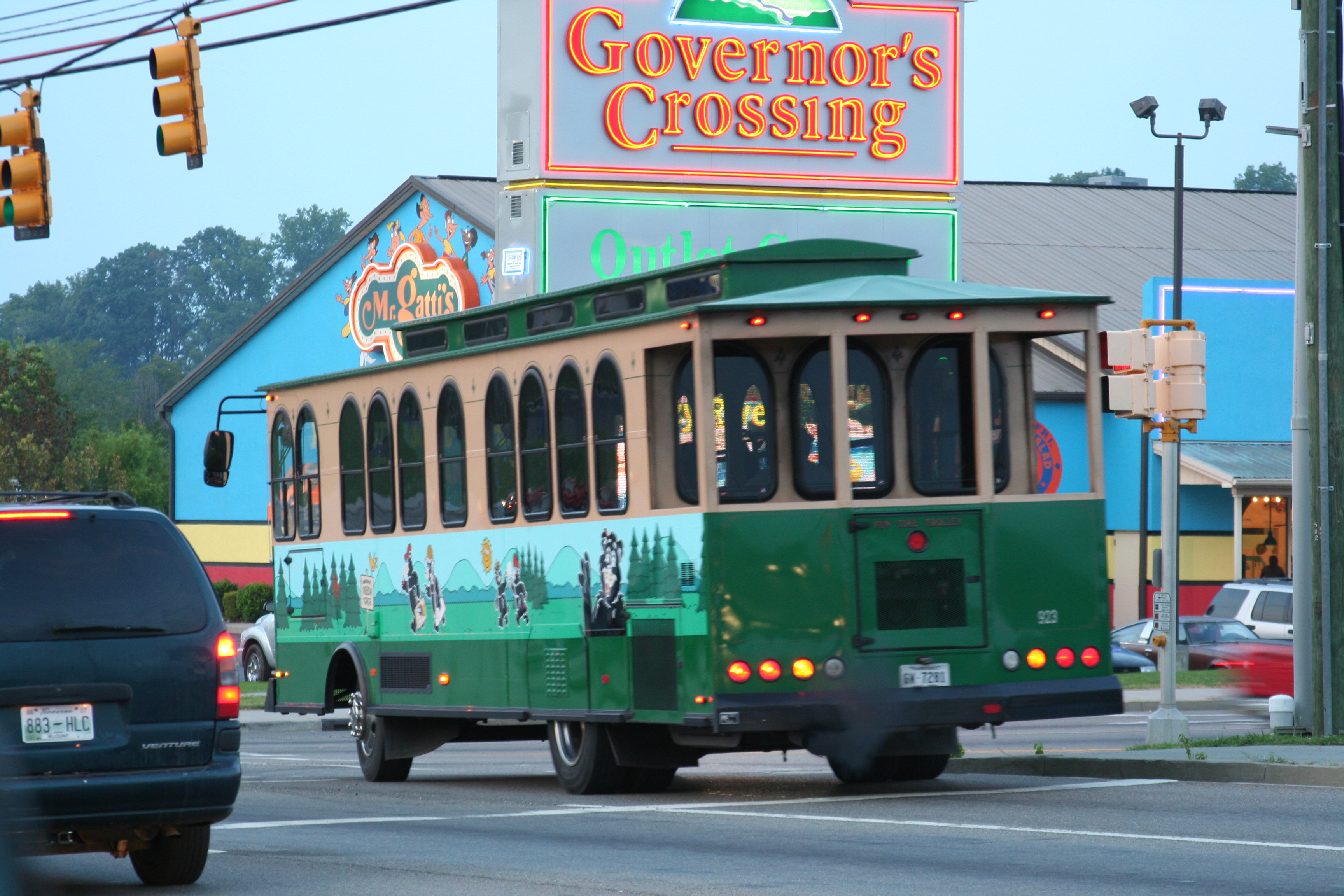In the 1980s the Pigeon Forge Parkway was expanded to six lanes, and a trolley system was developed to accommodate the heavy traffic flow.