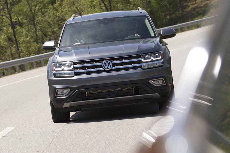 An all-new 2018 Volkswagen Atlas SEL premium V6 SUV made in Chattanooga is taken on a test drive near the factory.