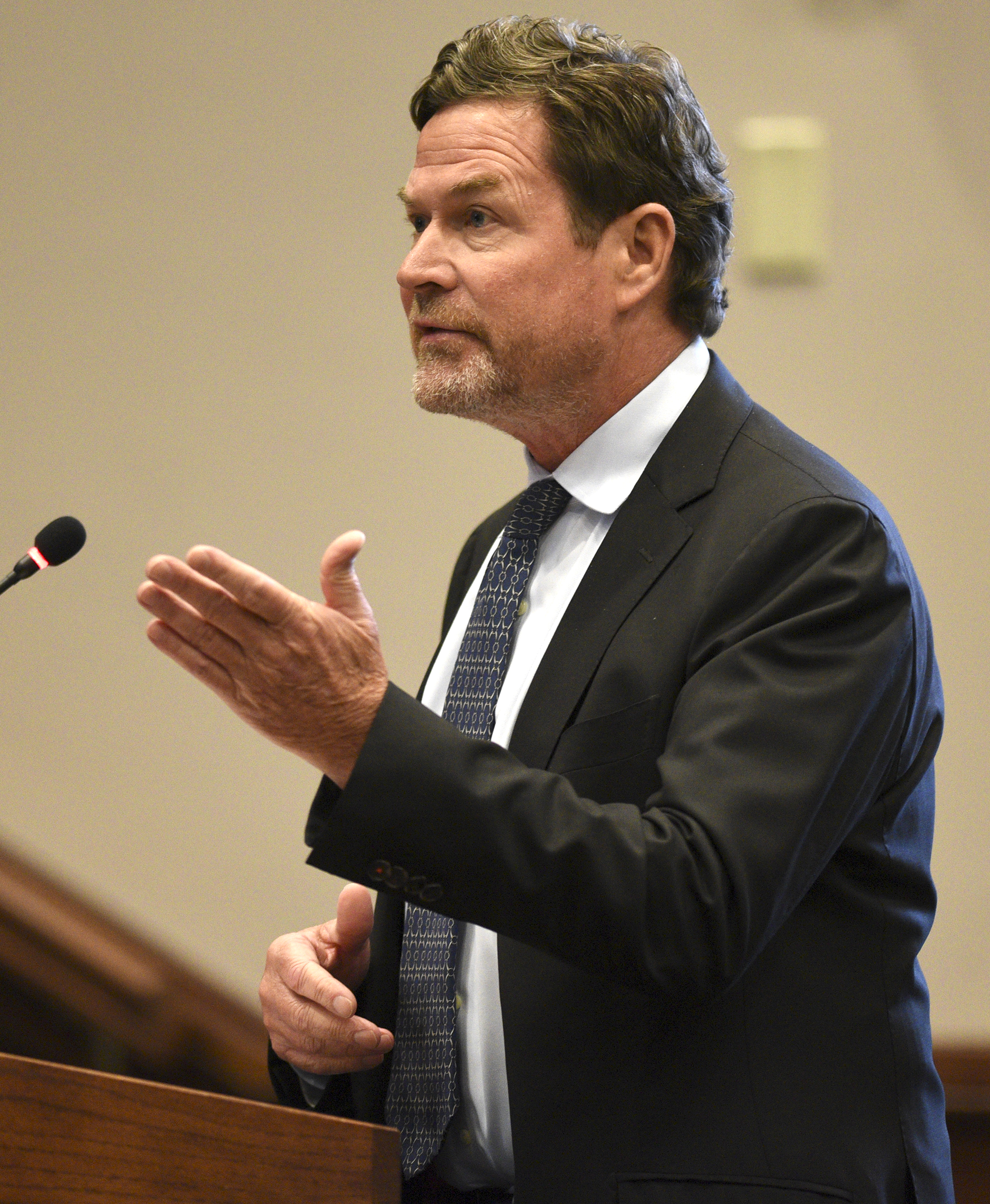 Tom Morsch Managing Director of PFM Financial Advisors LLC speaks to the commission about the future of the Hamilton County Jail. The Hamilton County Commission listened to a presentation and recommendations for short and long-term jail and workhouse overcrowding at the Wednesday meeting in the Hamilton County Courthouse on August 29, 2017.