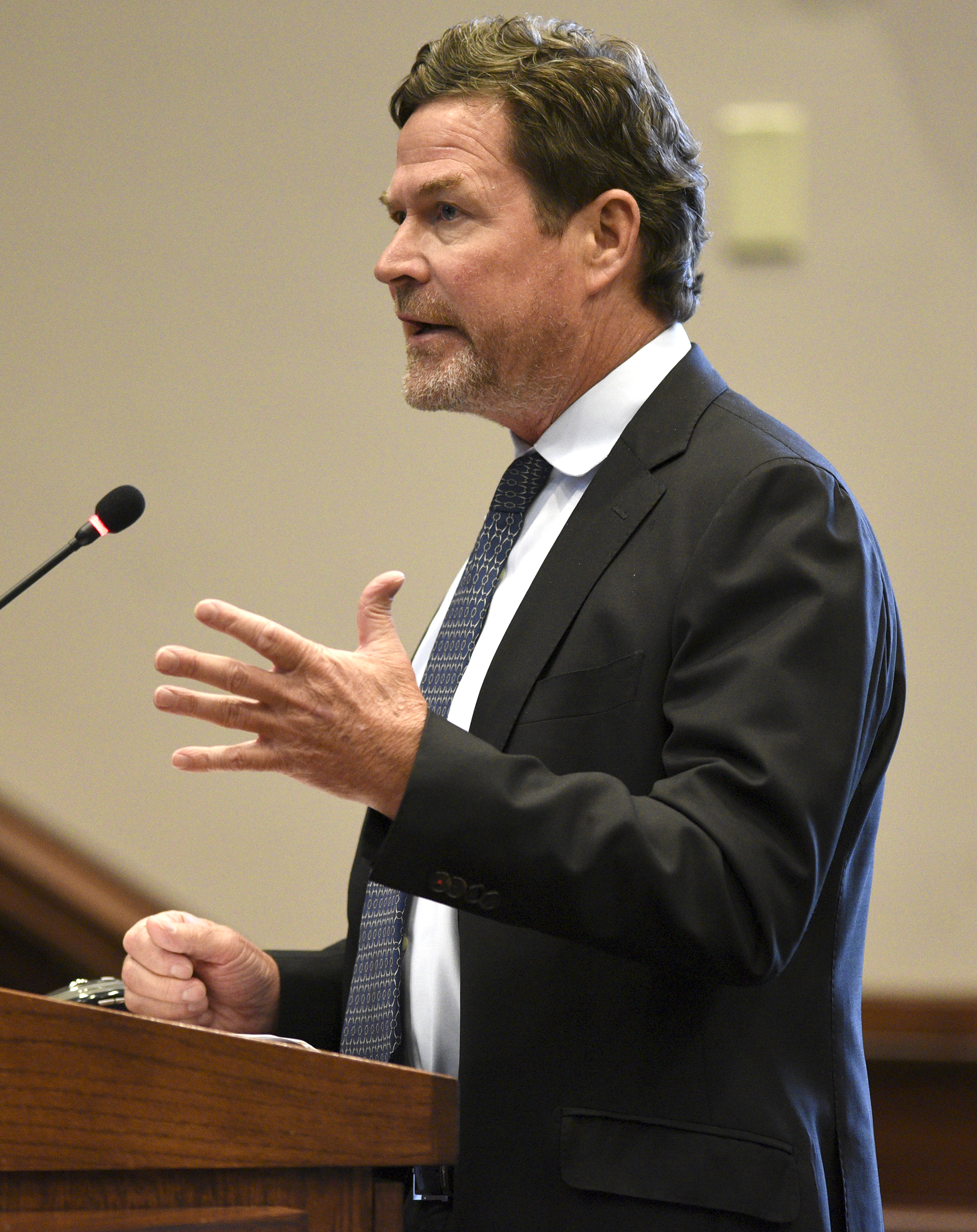 Tom Morsch Managing Director of PFM Financial Advisors LLC speaks to the commission about the future of the Hamilton County Jail. The Hamilton County Commission listened to a presentation and recommendations for short and long-term jail and workhouse overcrowding at the Wednesday meeting in the Hamilton County Courthouse on August 29, 2017.