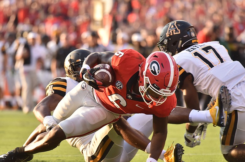 Georgia senior receiver Javon Wims had three catches for 81 yards and a touchdown during last Saturday's 31-10 win over Appalachian State in Sanford Stadium.