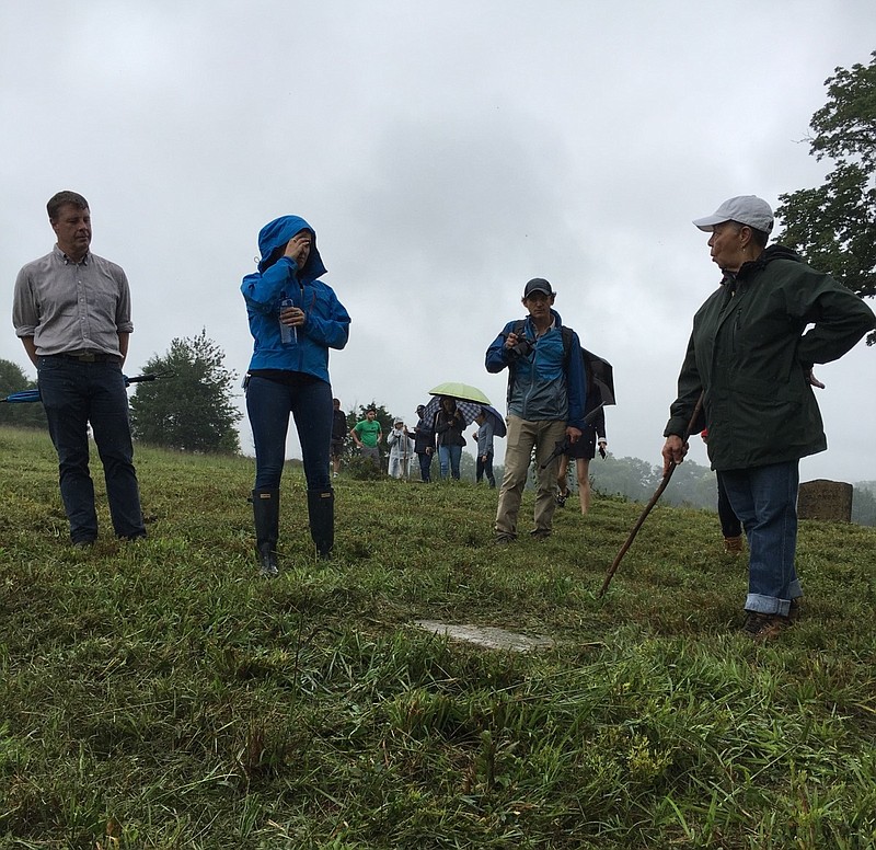 University of Georgia students tour the District Hill Cemetery in Chickamauga in late August. The graduate architecture and landscaping students will be designing restoration plans for the cemetery over the course of the next several months.