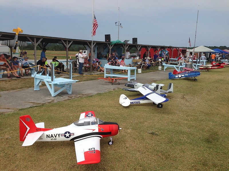 Large-scale models do gravity-defying loops in the Chattanooga Radio Control Club's benefit for Siskin Children's Institute.