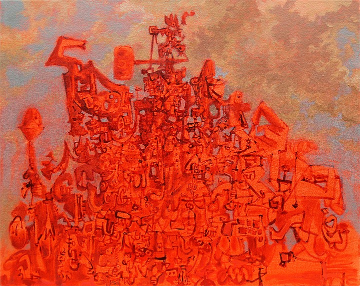 "Max's Pile," a 24-inch by 30-inch acrylic-on-canvas by Wayne White.