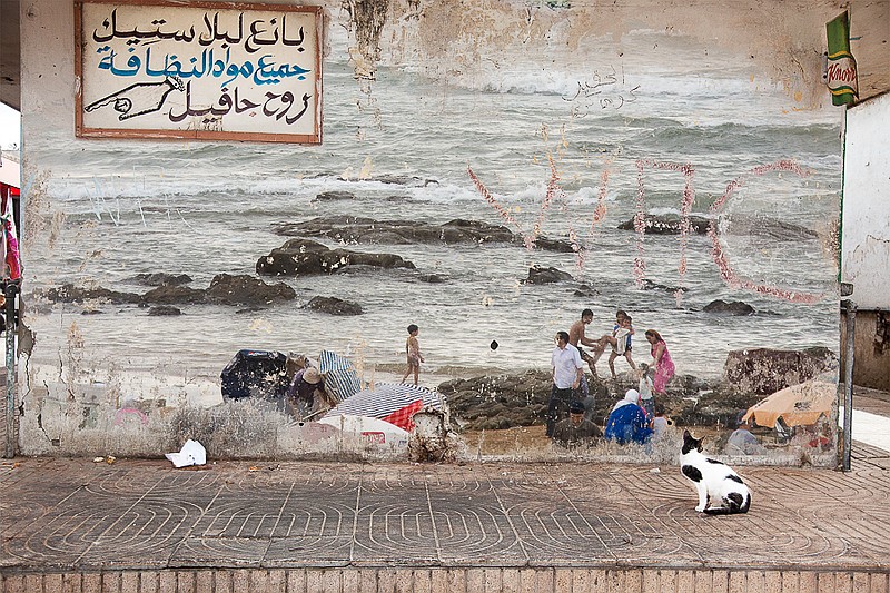 "Le Chat Voit Tout" by Sandrine Arons is part of "Walls" at the Jewish Cultural Center.