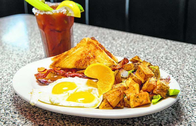 One of Diamond's hearty brunch plates with a bloody mary. (Photo by Mark Gilliland)