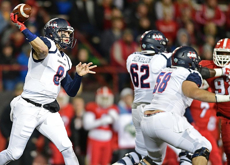 Samford redshirt junior quarterback Devlin Hodges is the reigning Southern Conference offensive player of the year and has seven touchdown passes through two games this season.