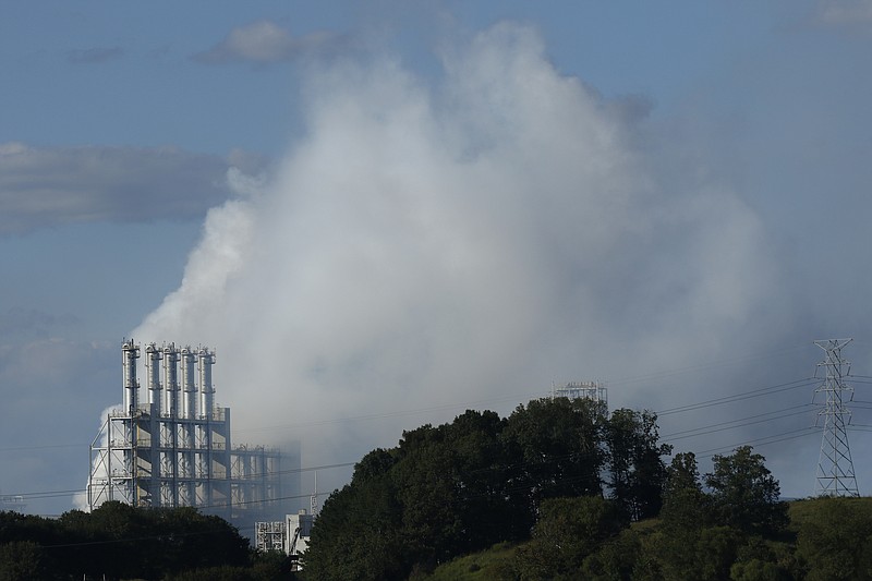 Steam clouds billow from the Wacker polysilicon chemical plant in Charleston, Tenn., after an explosion released a hydrogen chemical gas on Sept. 7.