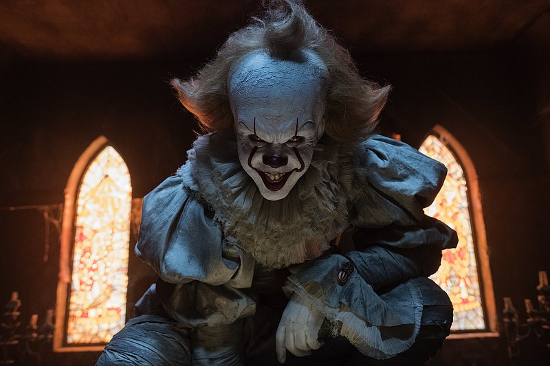 
              This image released by Warner Bros. Pictures shows Bill Skarsgard in a scene from "It." (Brooke Palmer/Warner Bros. Pictures via AP)
            