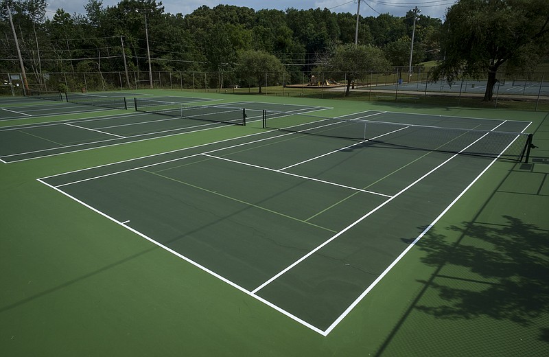 The tennis courts at Standifer Gap Park and Recreation Center are seen in 2015, after recently being refinished.