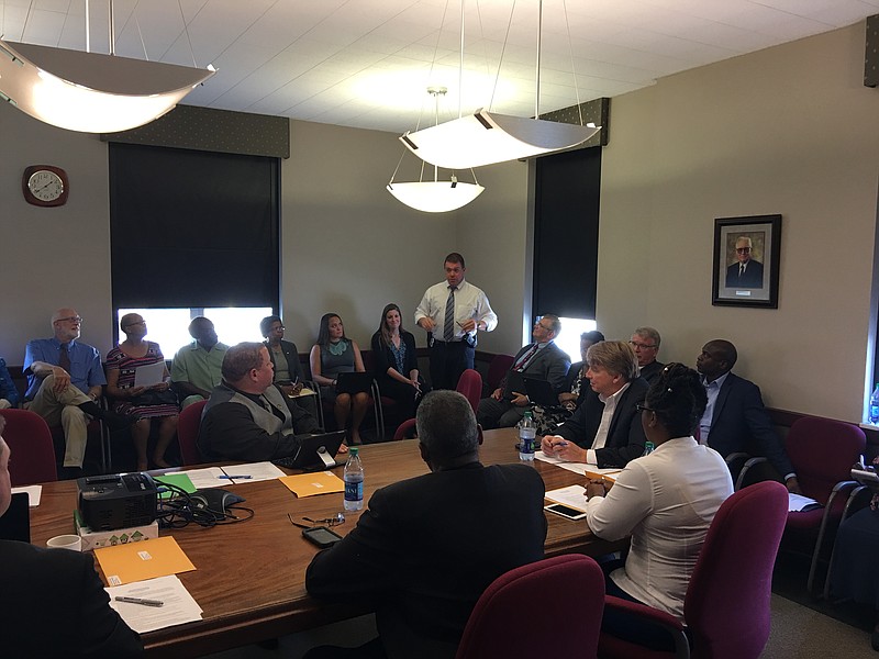 Lt. Craig Joel speaks to the Chattanooga City Council on Tuesday, Sept. 19, 2017.