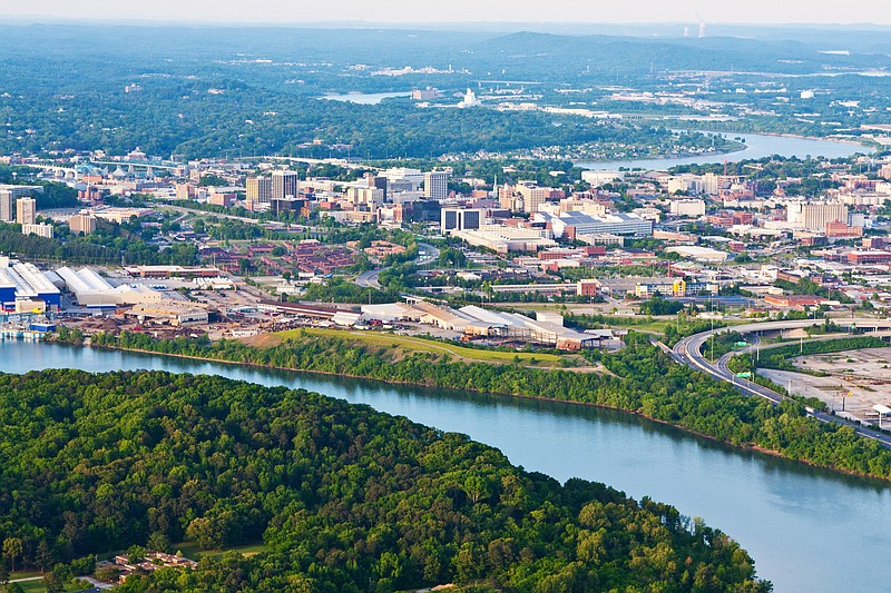 View of Chattanooga, Tennessee from Lookout Mountain.