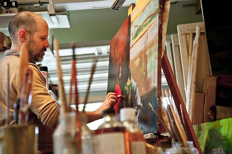 Scott Conary at work in his studio.