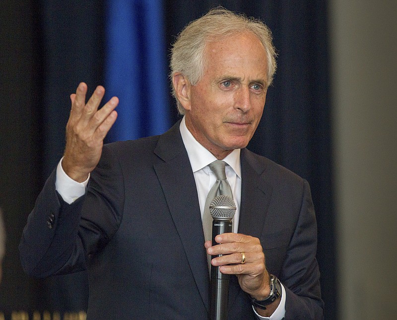 U.S. Sen. Bob Corker, R-Tenn., speaks in Columbia, Tenn., in August.