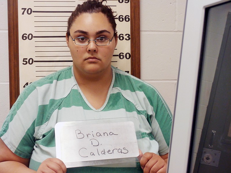 
              This photo provided by the Texas County Sheriff's Office in Houston, Mo., shows Briana Calderas, charged with first-degree murder and other counts in the death of Joseph Steinfeld, 17. (The Kansas City Star via Texas County Sheriff's Office)
            