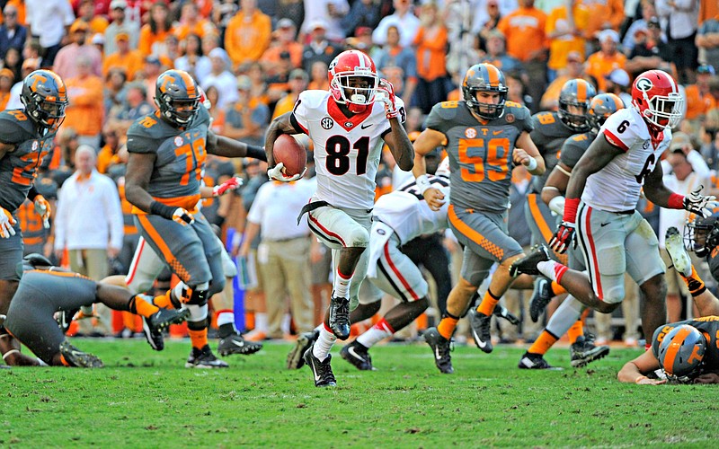 Georgia's Reggie Davis had a 70-yard punt return for a touchdown to give the Bulldogs a 24-3 lead at Tennessee two seasons ago, but quarterback Josh Dobbs accounted for five touchdowns while leading the Vols to a 38-31 comeback triumph.
