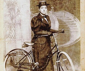 Annie "Londonderry" Kopchovsky was the first woman to ride around the world on a bicycle.