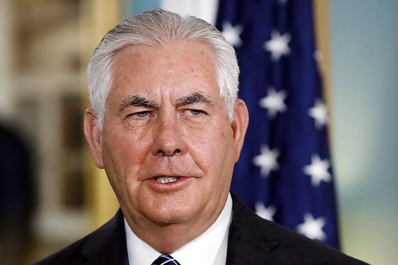 
              In this Sept. 26, 2017, photo, Secretary of State Rex Tillerson speaks at the State Department in Washington. Tillerson is making his second trip to China since taking office in February, and relations between the two world powers have rarely mattered so much. The standoff over North Korea’s nuclear weapons has entered a new, dangerous phase as its leader Kim Jong Un and President Donald Trump exchange personal insults and threats of war with no sign of a diplomatic solution. (AP Photo/Jacquelyn Martin)
            