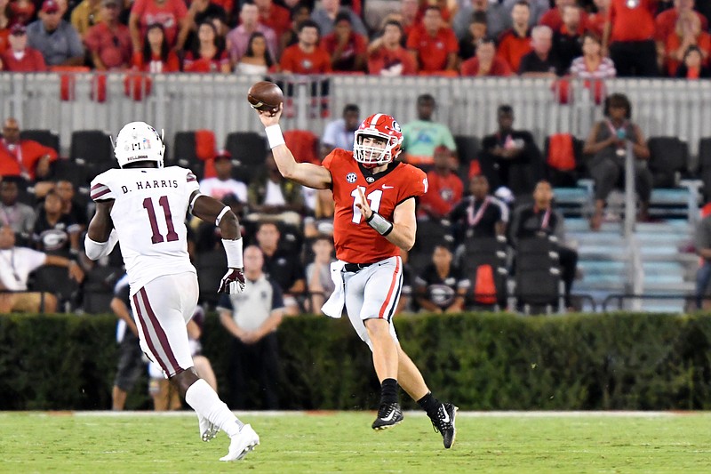 Georgia freshman quarterback Jake Fromm has helped guide the Bulldogs to a No. 5 ranking since replacing Jacob Eason midway through the first quarter of the opener.
