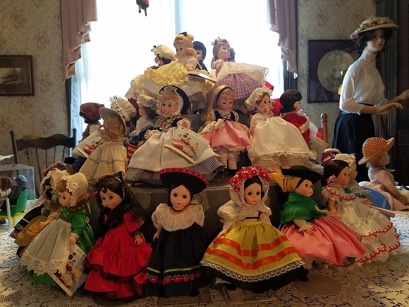 Madame Alexander dolls are displayed in the Blunt House in Dalton, Ga.
