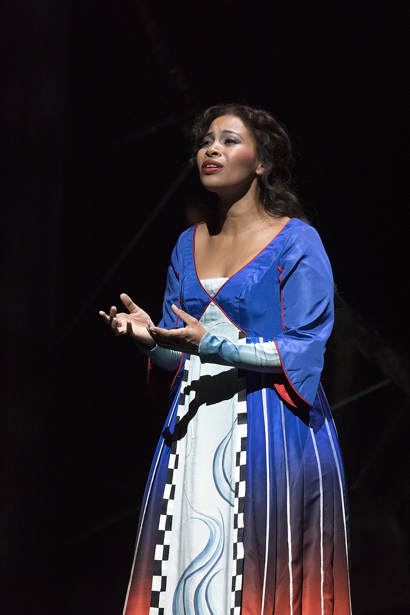 
              This Sept. 20, 2017 photo provided by the Metropolitan Opera shows Golda Schultz as Pamina in a production of Mozart's "The Magic Flute" at the Metropolitan Opera in New York. Schultz portrays Pamina, daughter of the malevolent Queen of the Night, who finds happiness with her true love, Prince Tamino, but only after both undergo a series of ordeals. (Richard Termine/Metropolitan Opera via AP)
            