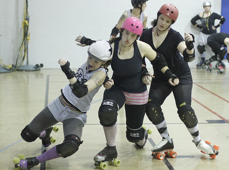 The Chattanooga Roller Girls, shown at a practice, will take on the Soul City Sirens on Saturday, Oct. 14, during Nightmare on Derby Street at the Chattanooga Convention Center.
