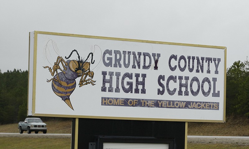 The Grundy County High School sign is shown in this 2011 staff file photo.