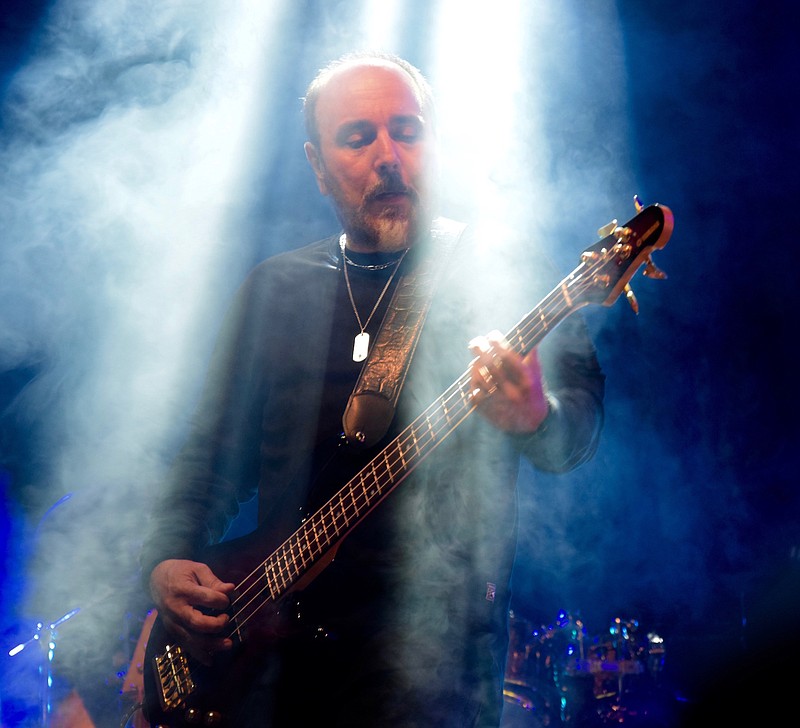 Steve Babb plays bass during Glass Hammer's performance in Veruno, Italy, during the recent 2Days + 1 Prog Fest.