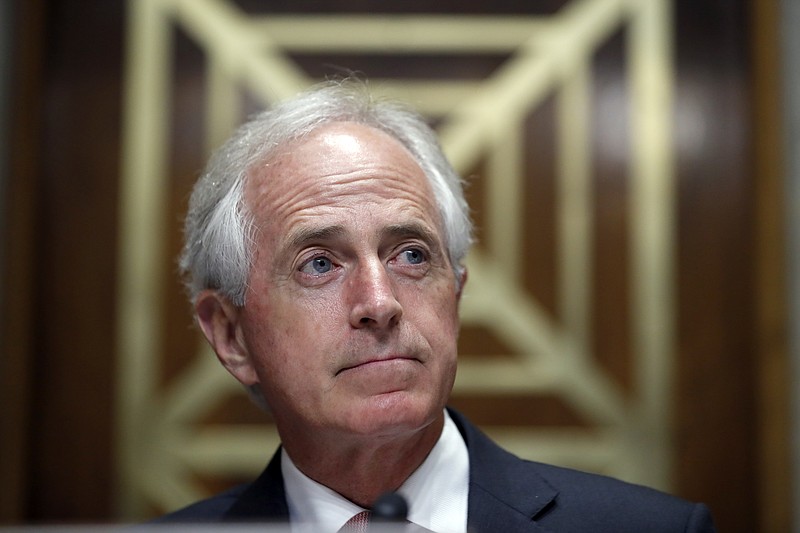 
              In this Sept. 19, 2017, photo, Sen. Bob Corker, R-Tenn., pauses on Capitol Hill in Washington. Congressional Republicans who’ve demanded a bigger say in how the Iran nuclear agreement works are getting just what they want after President Donald Trump directed lawmakers to make the international accord more stringent. Corker, the Foreign Relations Committee chairman, will be at the center of what’s sure to be a stormy debate over the nuclear accord. And he’s in the midst of a feud with Trump. (AP Photo/Alex Brandon, File)
            