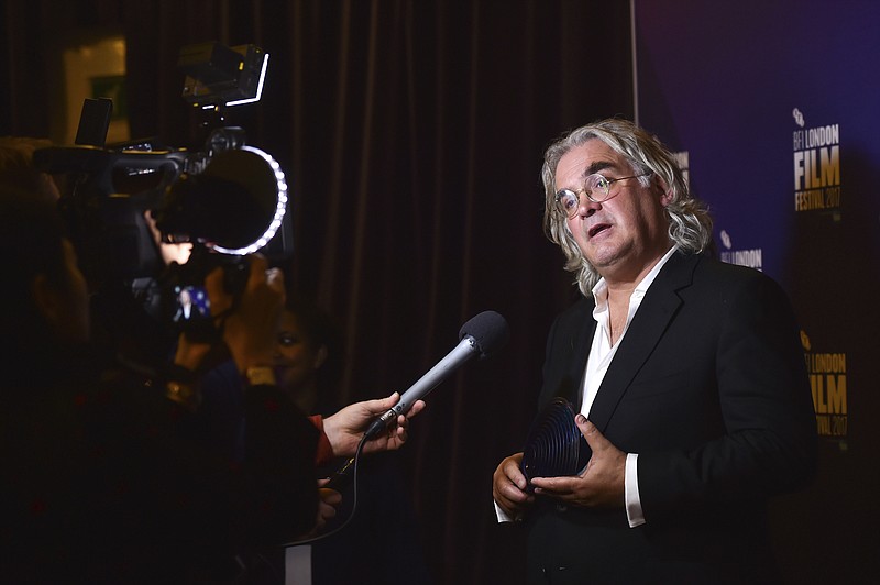 
              BFI Fellowship winner Paul Greengrass in the press room at the Film Festival Awards, part of the BFI London Film Festival, at Banqueting House, London Saturday, Oct. 14, 2017.  (Matt Crossick/PA via AP)
            