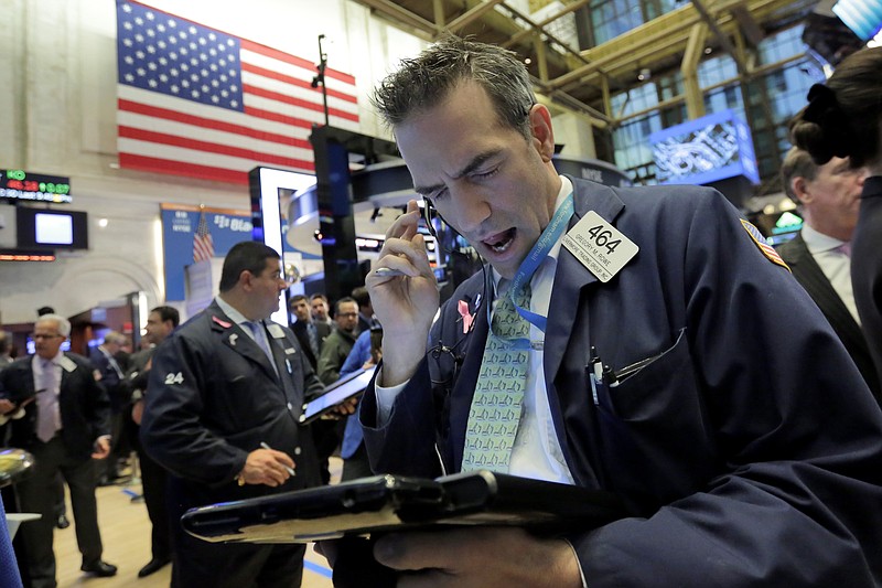 
              Trader Gregory Rowe works on the floor of the New York Stock Exchange, Monday, Oct. 16, 2017. U.S. stocks edged higher in early trading Monday, adding to the market's five straight weeks of gains. (AP Photo/Richard Drew)
            