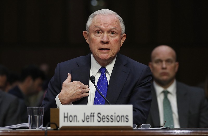 Attorney General Jeff Sessions testifies before the Senate Judiciary Committee on Capitol Hill in Washington, Wednesday, Oct. 18, 2017. (AP Photo/Carolyn Kaster)