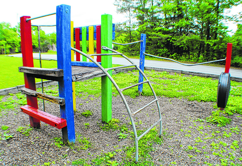 Crystal Swanson, the PTA president of Alpine Crest Elementary, isn't sure how long ago the current playground, pictured here, was built, but estimated it was at least 10 or 15 years ago based on the decay and wear on the equipment. Rusty screws and nails, broken wood and warped metal are just a few of the concerns that led the PTA to work toward replacing the playground. (Contributed photo)