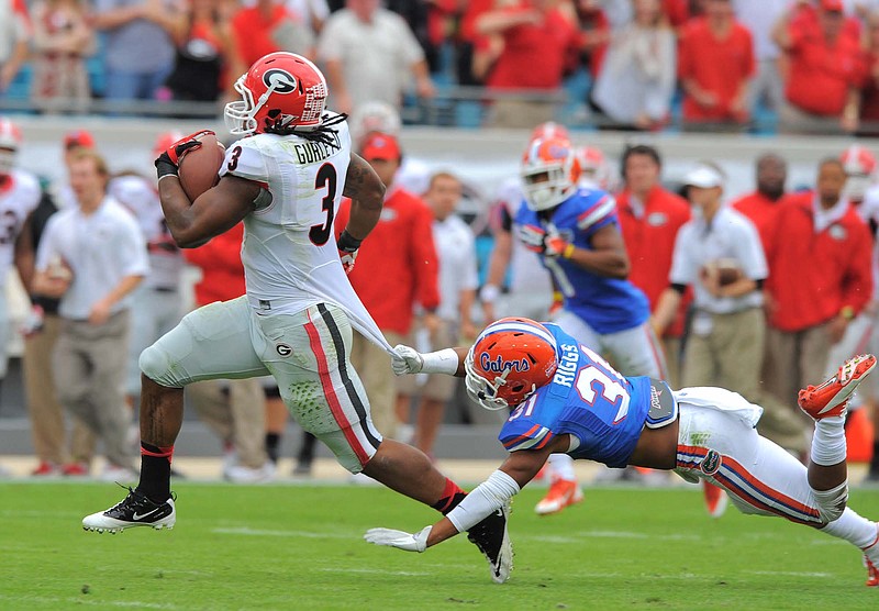 Former Georgia running back Todd Gurley rushed for 100 yards and had a 73-yard touchdown reception during a 23-20 win over Florida in 2013, which remains as Georgia's last win in the series.