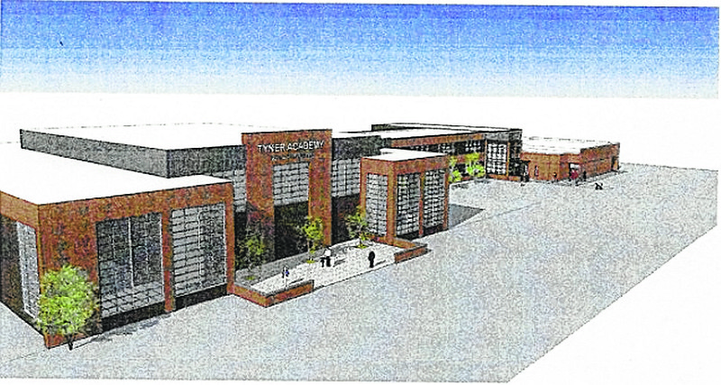 Building renderings for a newly formed Tyner Middle/High Academy show implementation of energy-efficient windows. (Contributed photo)