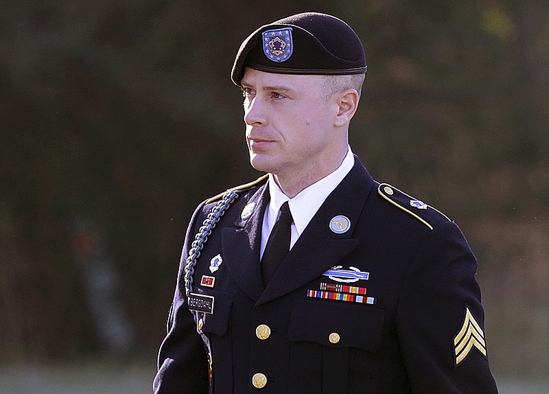 In this Jan. 12, 2016, file photo, Army Sgt. Bowe Bergdahl arrives for a pretrial hearing at Fort Bragg, N.C. Former Navy SEAL James Hatch who testified this week at Bergdahl's sentencing hearing on charges he endangered comrades by leaving his post in Afghanistan in 2009, has had eight years to think about the nighttime raid that ended with insurgent AK-47 spray ripping through his leg. Hatch said he's still angry at Bergdahl but doesn't envy the military judge who must decide his punishment after sentencing resumes Monday, Oct. 30, 2017. (AP Photo/Ted Richardson, File)