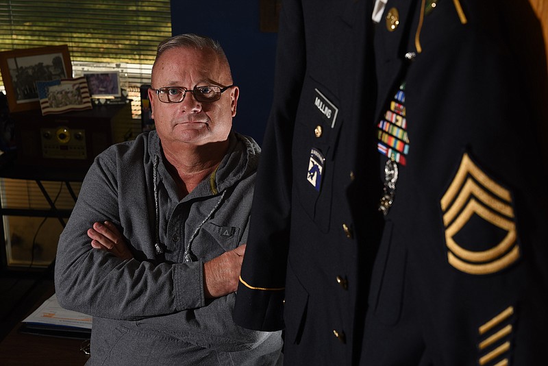 SFC Rick Mullins sits in his office at Tennessee Community Counseling near Eastgate.