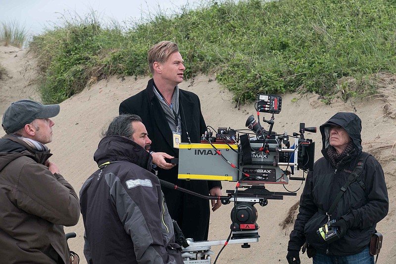 Director/writer/producer Christopher Nolan on the set of "Dunkirk." (Warner Bros. Entertainment Photo)